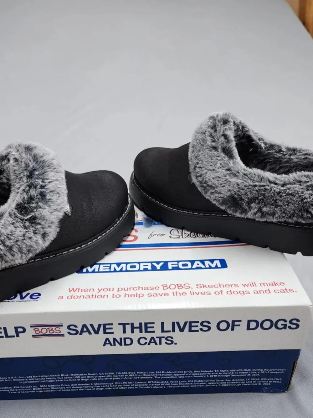 BOBS from Skechers Keepsakes Lite Cozy Blend Slippers Womens 7.5 Black Faux Fur - Picture 11 of 12